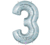 40 Inch Holographic Silver Number Balloon