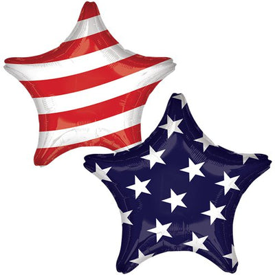 18" Two-Sided Stars and Stripes Mylar Balloon