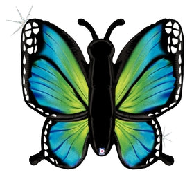 Blue Holographic Butterfly Mylar Balloon