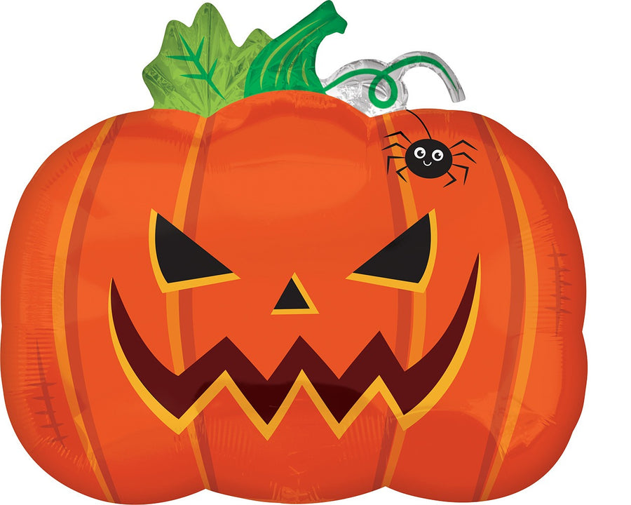 18" Frightful Pumpkin Mylar Balloon