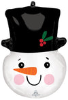 Happy Snowman Head Mylar