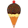 33" Chocolate Ice Cream Cone Mylar Balloon