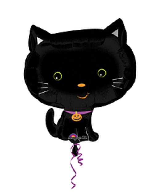 18" Cute Halloween Kitty Mylar