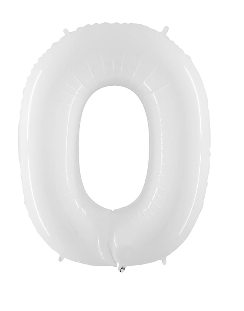 40 inch White Number Mylar