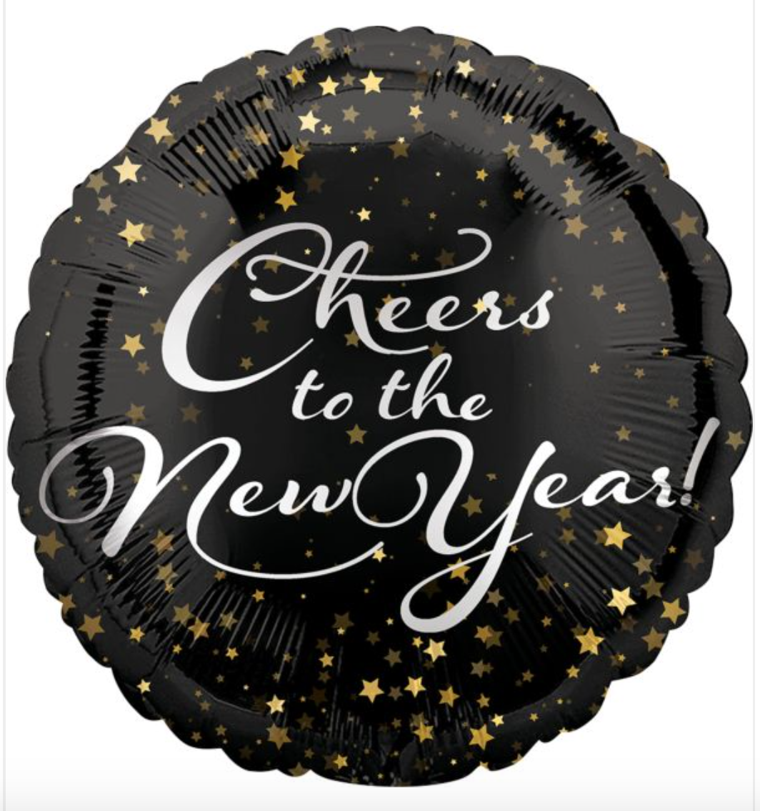 18" New Years Cheers Mylar
