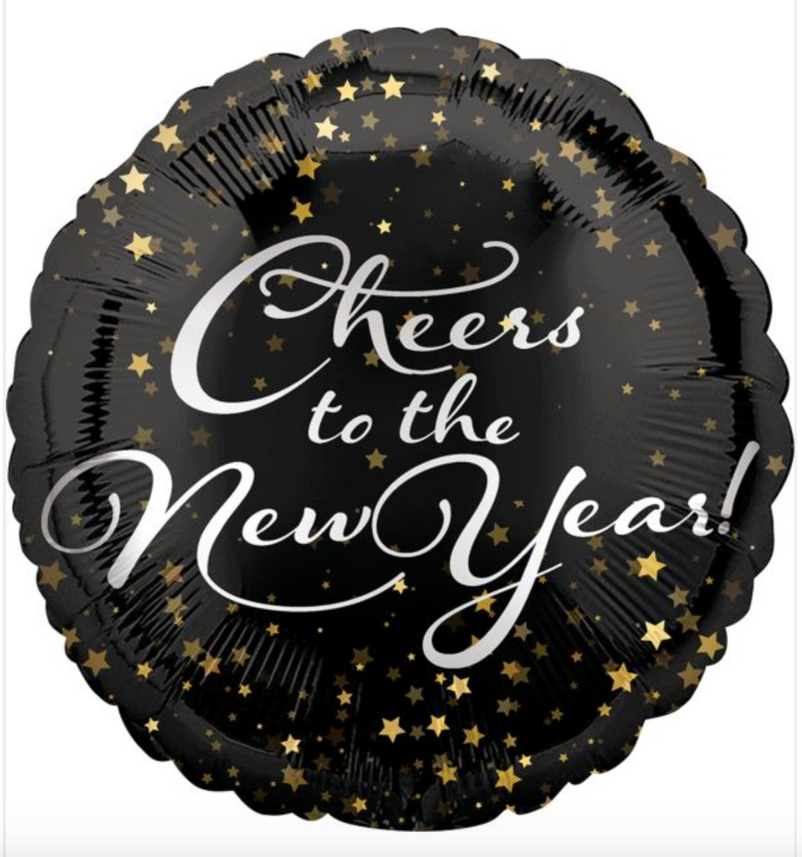 18" New Years Cheers Mylar