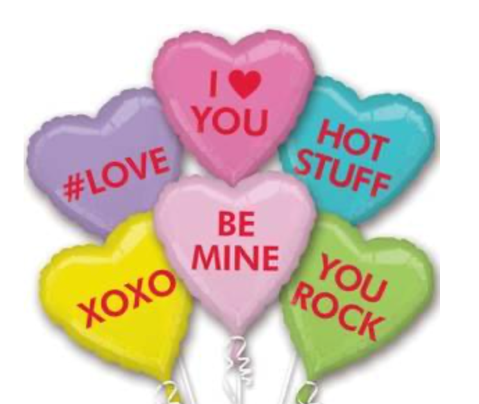 Candy Heart Mylar Bouquet