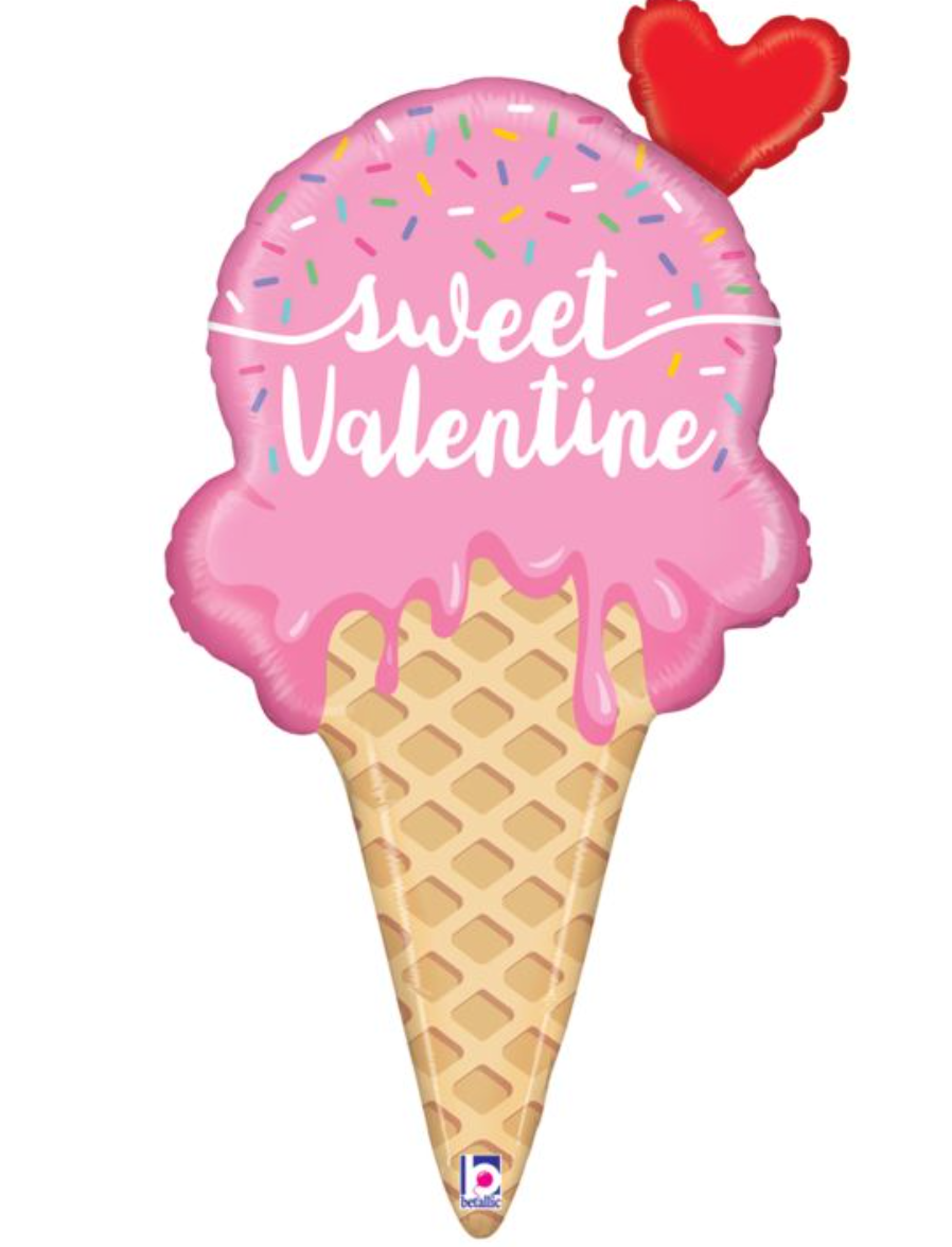 35" Sweet Valentine Ice Cream Mylar