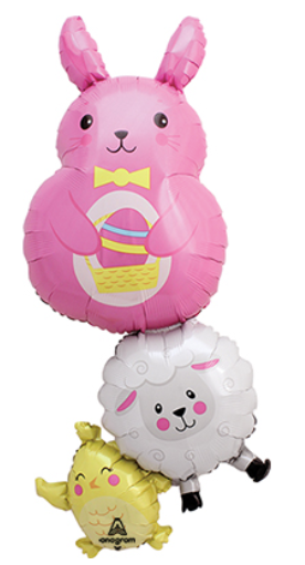 39" Easter Bunny and Friends Mylar