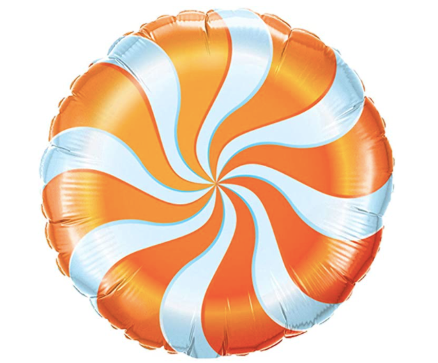 18" Orange Candy Swirl Mylar