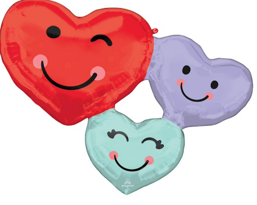 40" Cute Heart Trio Mylar Balloon