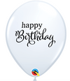 11" Simply Happy Birthday White Latex Balloon
