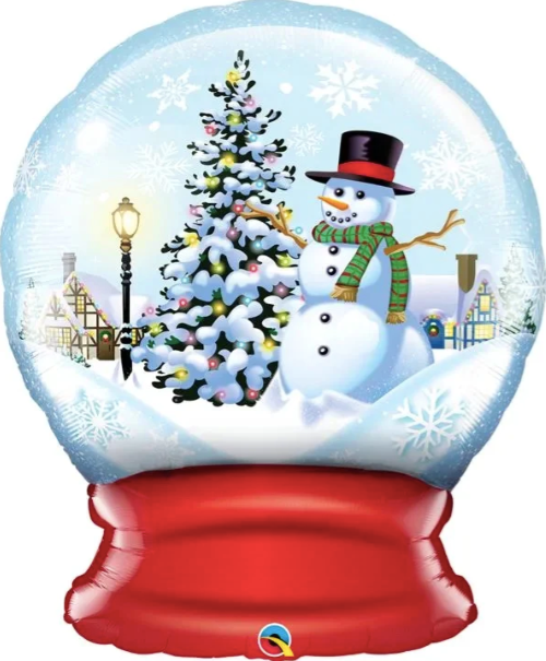 Snowman Snow Globe Balloon 36"