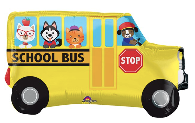 30" School Bus Mylar Balloon
