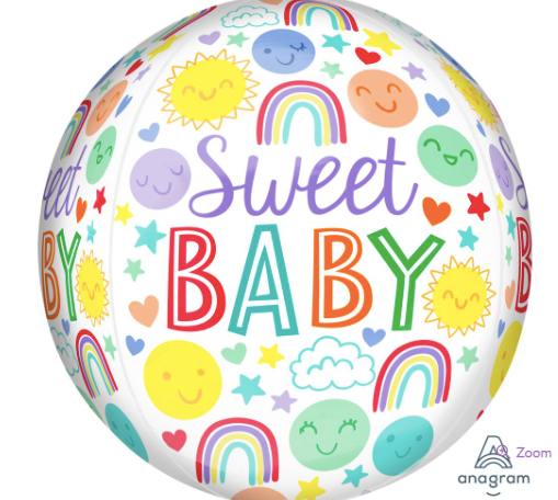 15" Sweet Baby Icons Orbz Mylar Balloon