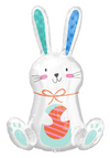 33" White Funny Bunny Mylar Balloon