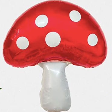 Toadstool Mushroom Mylar Balloon