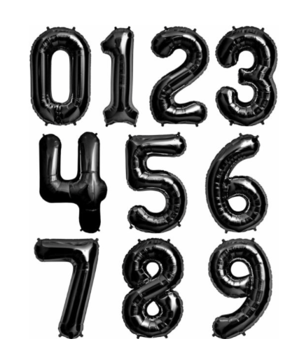 34 inch Black Number Balloon
