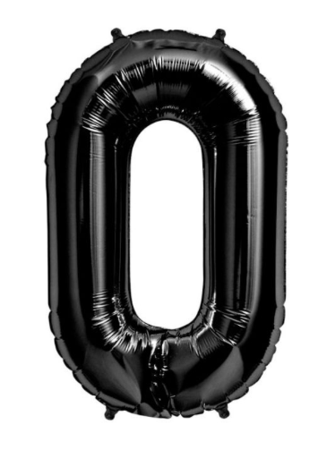 34 inch Black Number Balloon