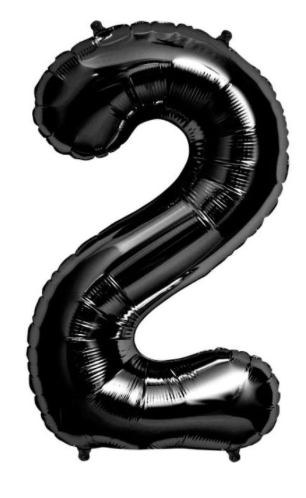 34 inch Black Number Balloon