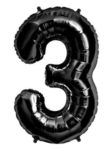 34 inch Black Number Balloon