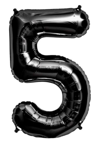 34 inch Black Number Balloon