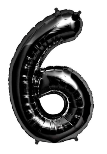 34 inch Black Number Balloon