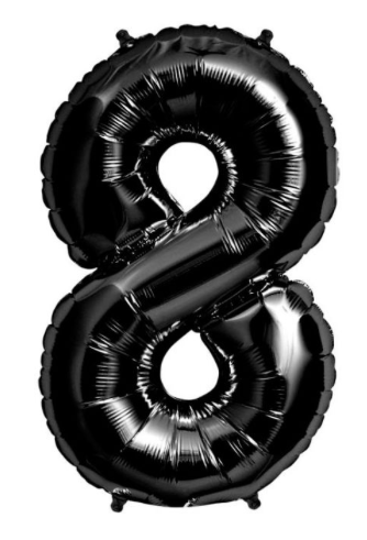 34 inch Black Number Balloon