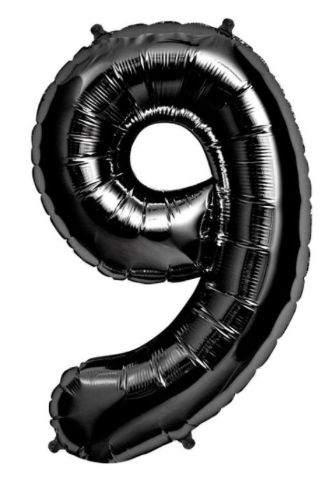 34 inch Black Number Balloon