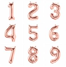 16" Rose Gold Number Balloon