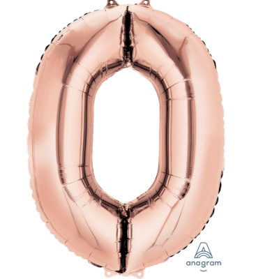34 inch Rose Gold Number Balloon