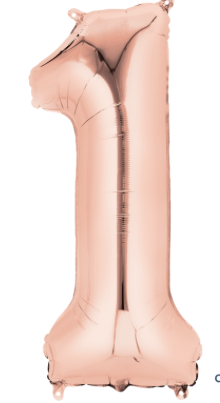 34 inch Rose Gold Number Balloon