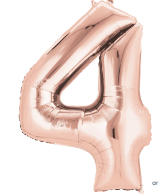 34 inch Rose Gold Number Balloon