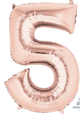 34 inch Rose Gold Number Balloon