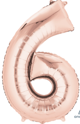 34 inch Rose Gold Number Balloon