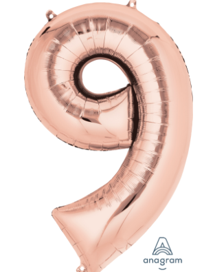 34 inch Rose Gold Number Balloon