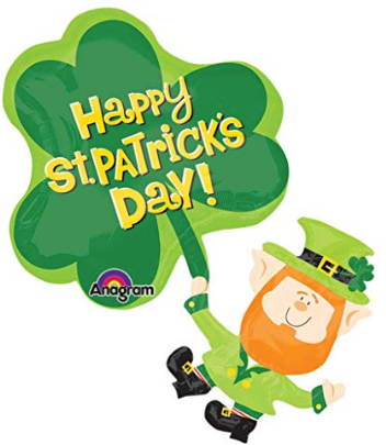 33" Leprechaun & Shamrock Mylar Balloon
