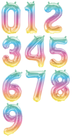 16" Jelli Ombre Number Balloon