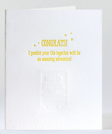 Newlywed Predictions Letterpress Card