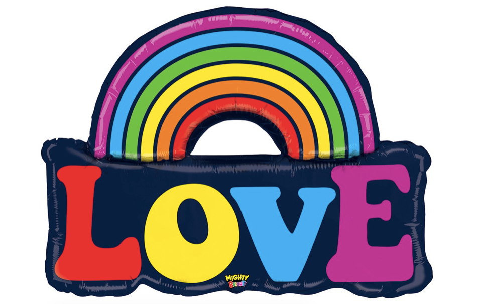 37" Mighty Love Rainbow Balloon