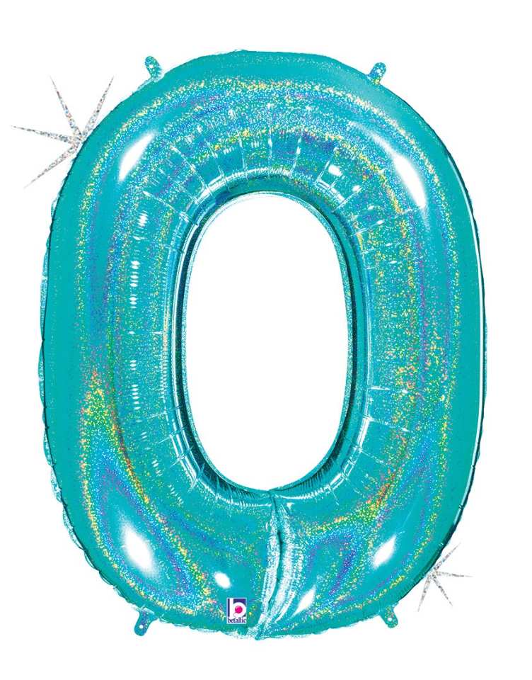 40 inch Robins Egg Blue Holographic Number