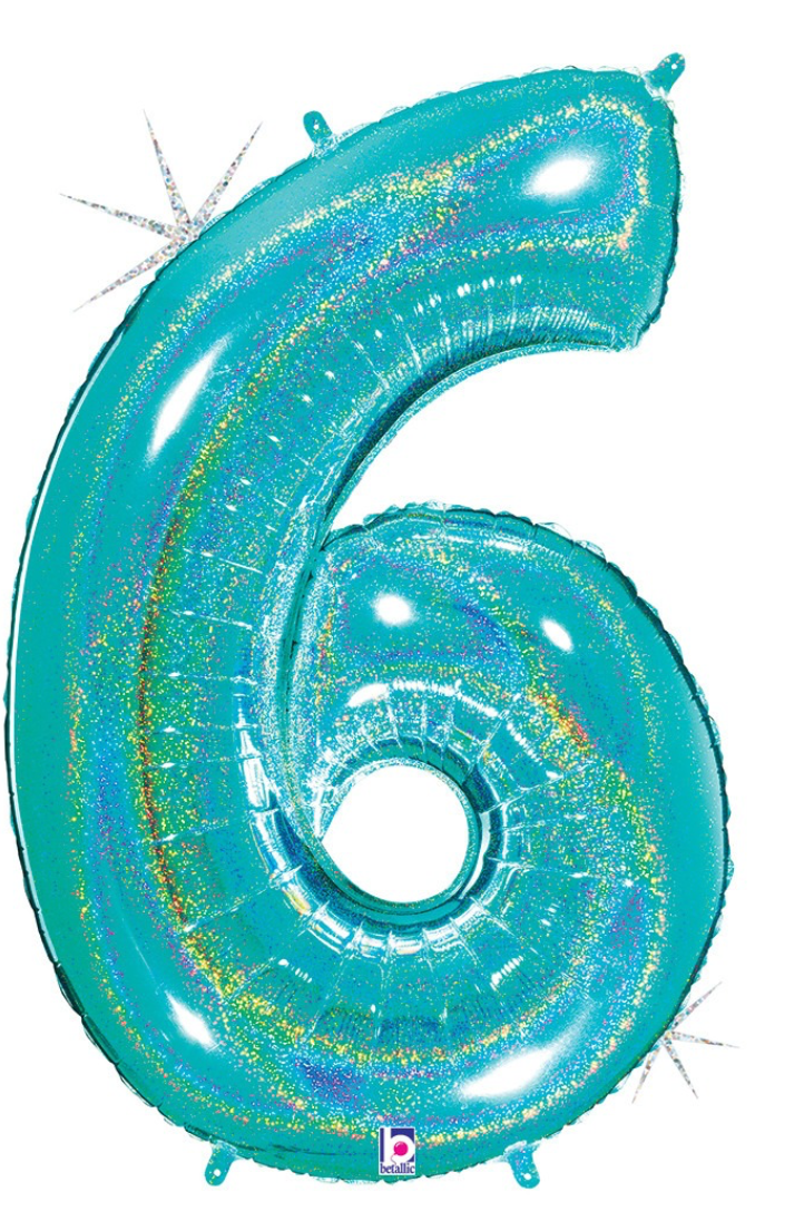 40 inch Robins Egg Blue Holographic Number