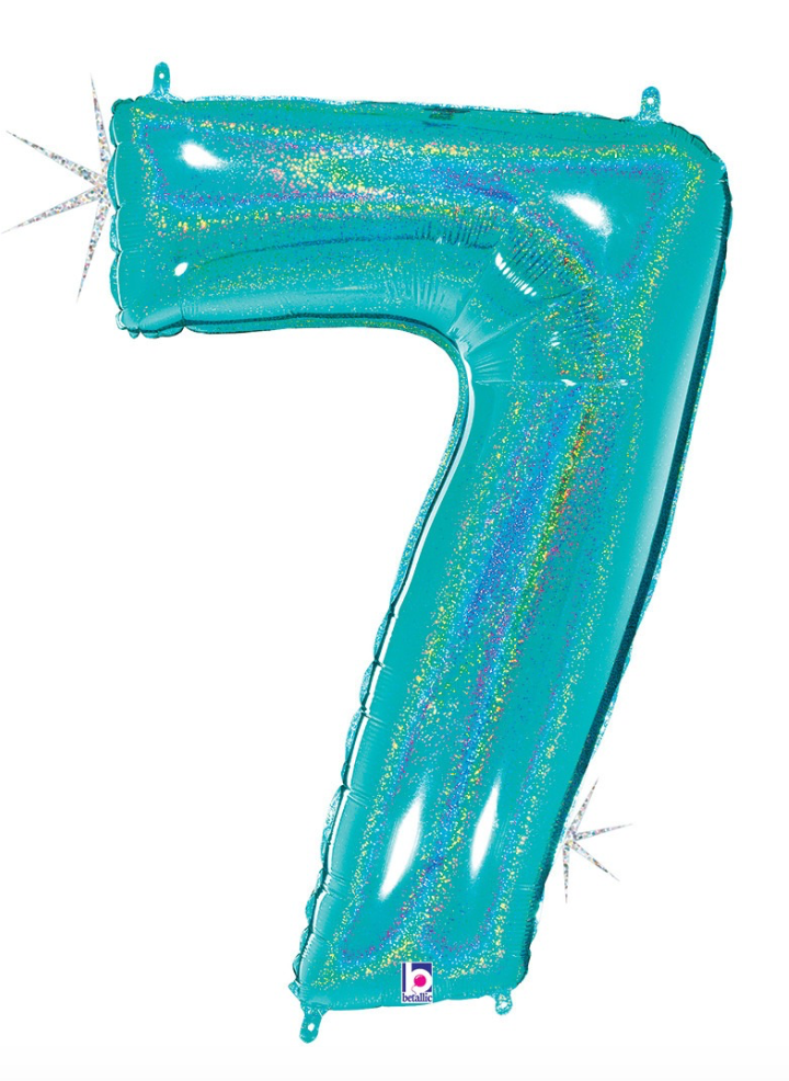 40 inch Robins Egg Blue Holographic Number