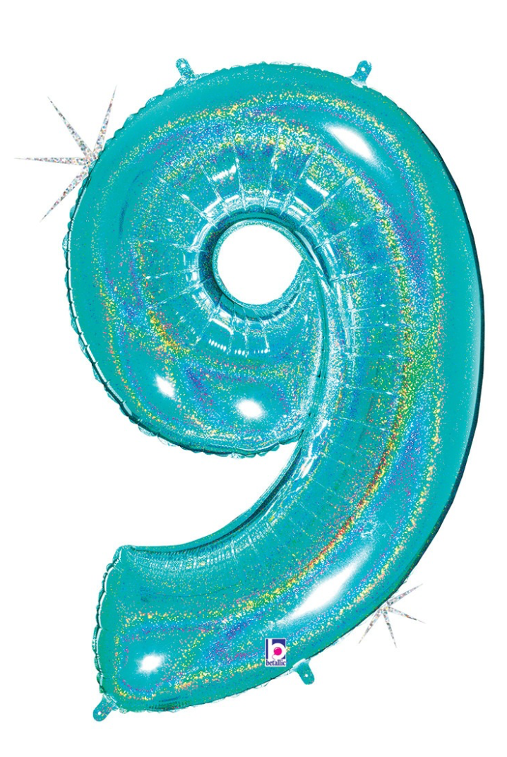 40 inch Robins Egg Blue Holographic Number