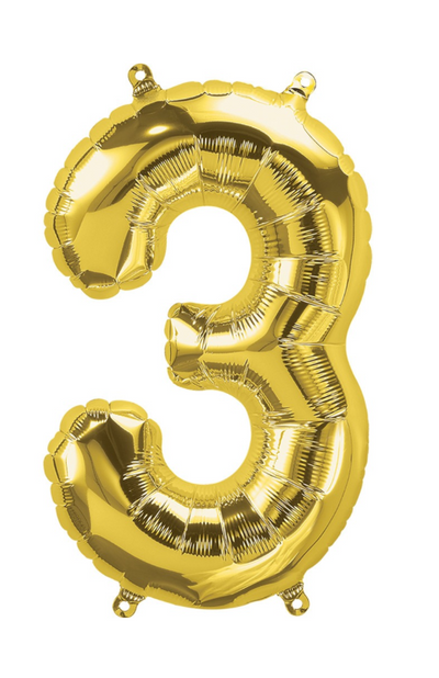 16 inch gold number balloon