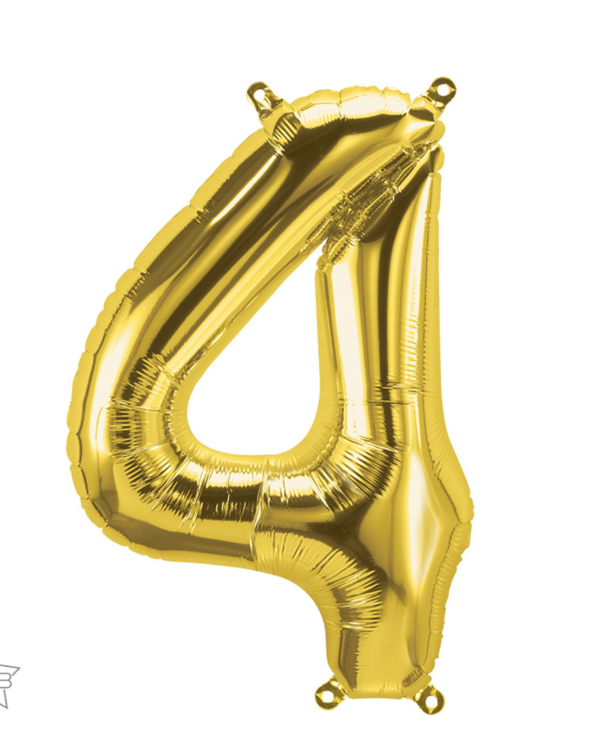 16 inch gold number balloon