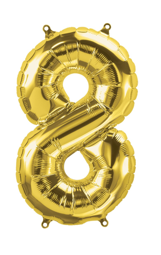 16 inch gold number balloon