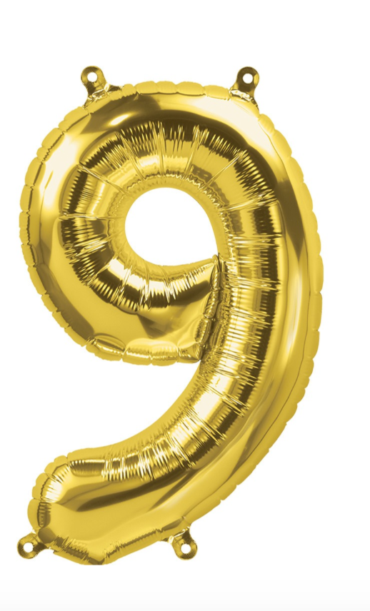 16 inch gold number balloon