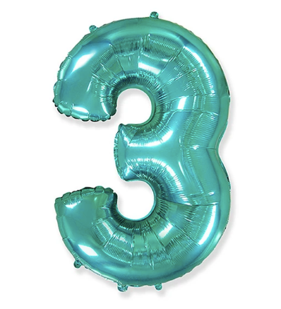 42" Teal Mylar Number