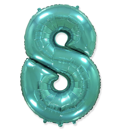 42" Teal Mylar Number